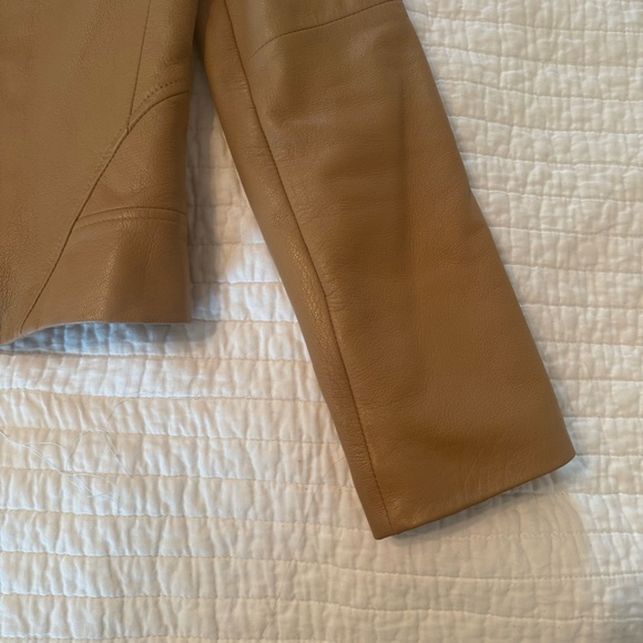 BCBGMaxAzria Tan Leather Jacket Size 2 - Picture 7 of 16